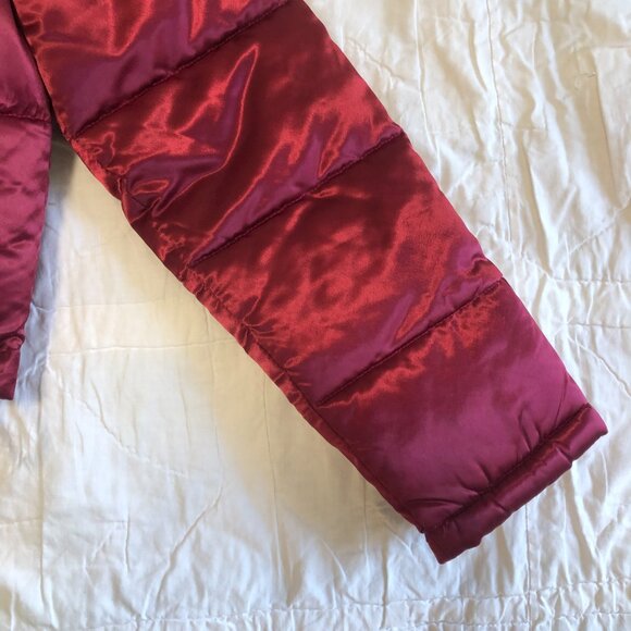 Avec Les Filles Satin Puffer Jacket M Red Glam Dark Romantic - Picture 9 of 15